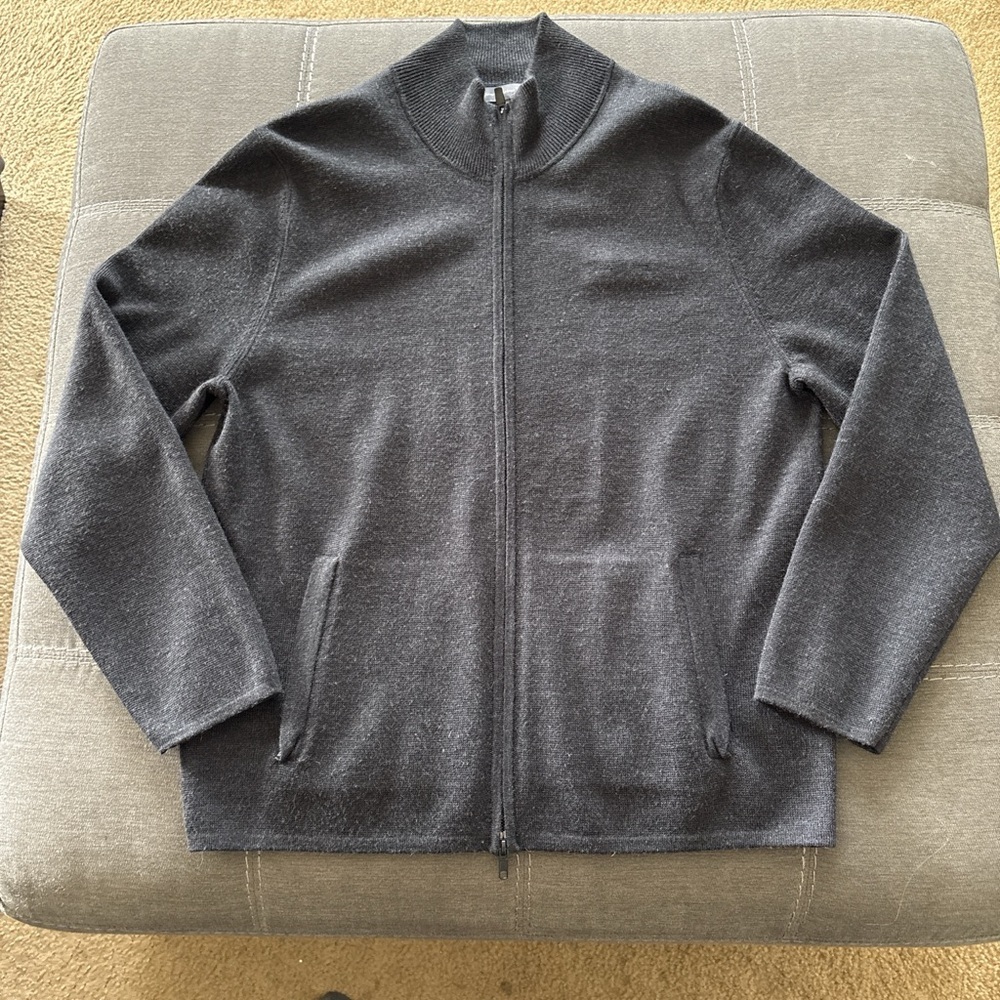 American Airlines Men's Charcoal Full-Zip wool blend Cardigan.L - Picture 1 of 7